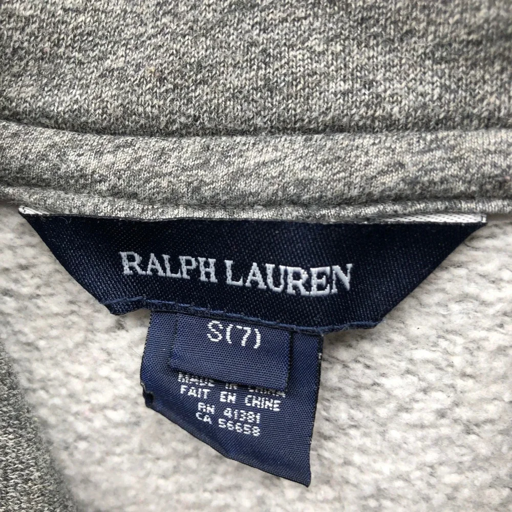 Ralph Lauren Girls Size 7‎ (S) Sweatshirt Dress Shawl Neck Toggle Gray Pullover